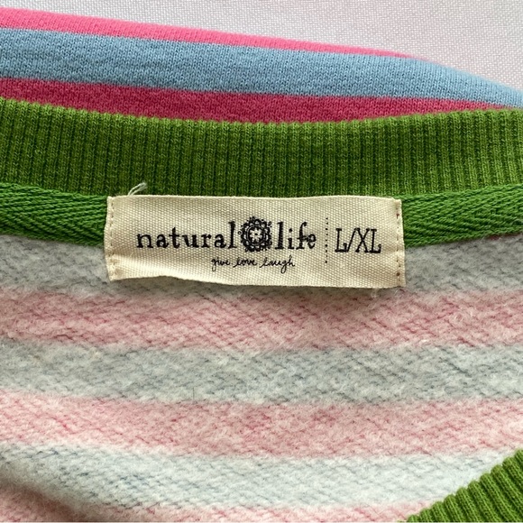 NWOT Natural Life Taffy Twist Oversized Striped Crewneck Size Large/ Extra Large - Picture 11 of 14